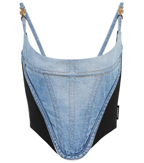 versace denim corset